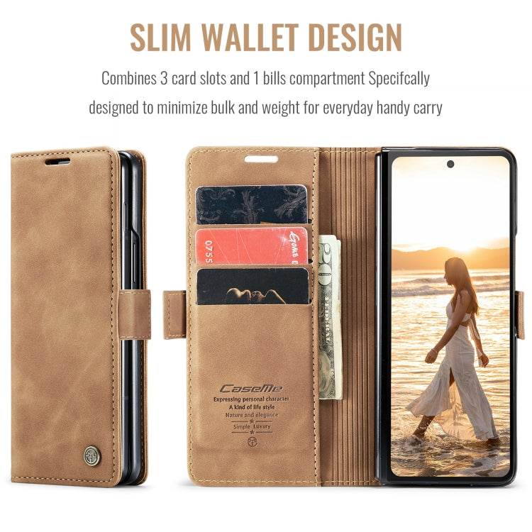 For Samsung Galaxy Z Fold6 5G CaseMe 013 Multifunctional Horizontal Flip Leather Phone Case(Brown) - Galaxy Z Fold6 5G Cases by CaseMe | Online Shopping UK | buy2fix