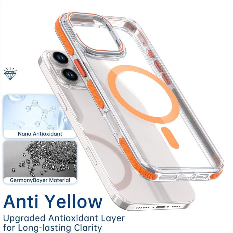 For iPhone 16 Pro Dual-Color Clear Acrylic Hybrid TPU Lens Flip Holder MagSafe Phone Case(Purple) - iPhone 16 Pro Cases by buy2fix | Online Shopping UK | buy2fix