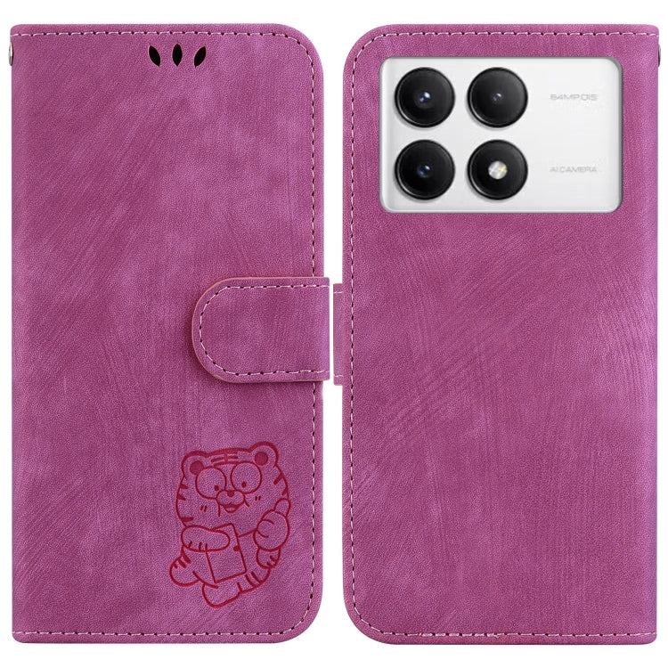 For Redmi K70 / K70 Pro Little Tiger Embossed Leather Phone Case(Rose Red) - K70 Cases by buy2fix | Online Shopping UK | buy2fix