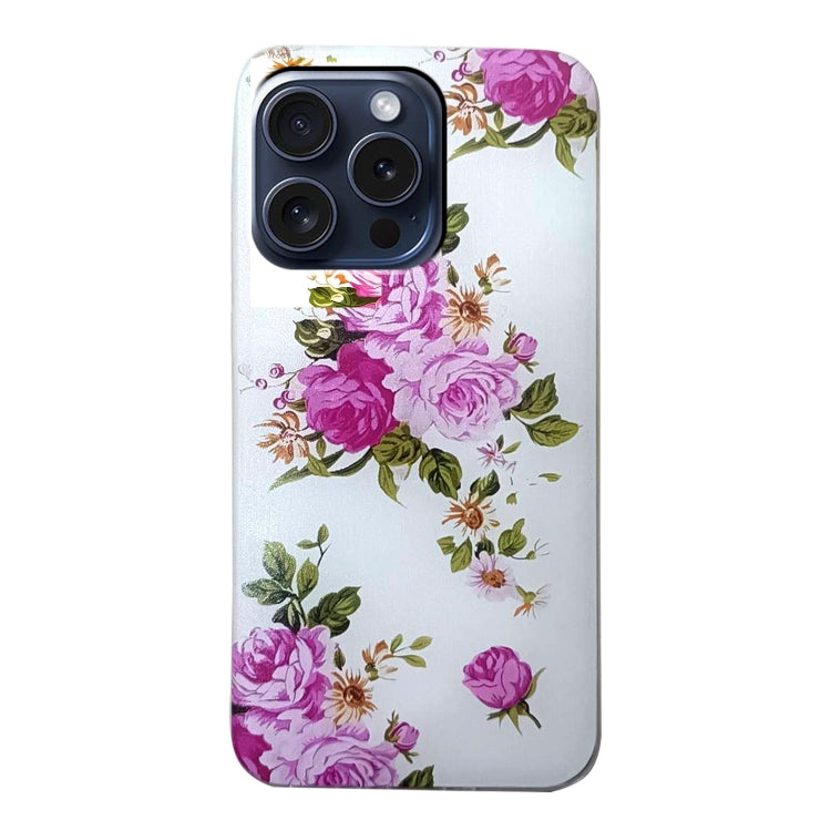 For iPhone 16 Pro Max Colored Drawing Pattern TPU Phone Case(Rose Flower) - iPhone 16 Pro Max Cases by buy2fix | Online Shopping UK | buy2fix