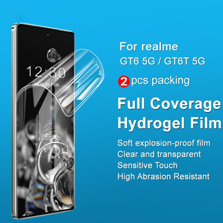For Realme GT 6 5G Global 2pcs/Set imak Curved Full Screen Hydrogel Film Protector - Realme Tempered Glass by imak | Online Shopping UK | buy2fix