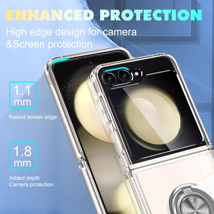 For Samsung Galaxy Z Flip6 5G MagSafe Transparent PC Folding Phone Case with Ring Holder - Galaxy Z Flip6 5G Cases by buy2fix | Online Shopping UK | buy2fix