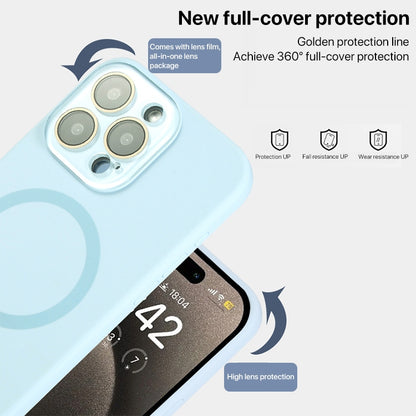 For iPhone 16 Pro Liquid Silicone MagSafe Full Coverage Phone Case with Lens Film(Grey) - iPhone 16 Pro Cases by buy2fix | Online Shopping UK | buy2fix