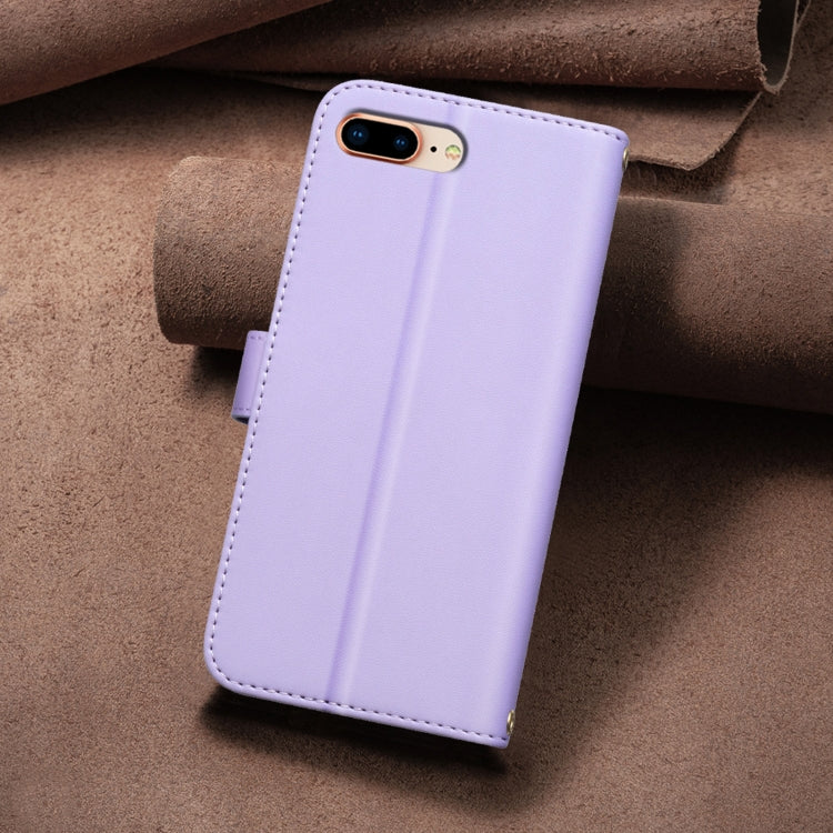 For iPhone SE 2024 Square Texture Leather Phone Case(Purple) - More iPhone Cases by buy2fix | Online Shopping UK | buy2fix