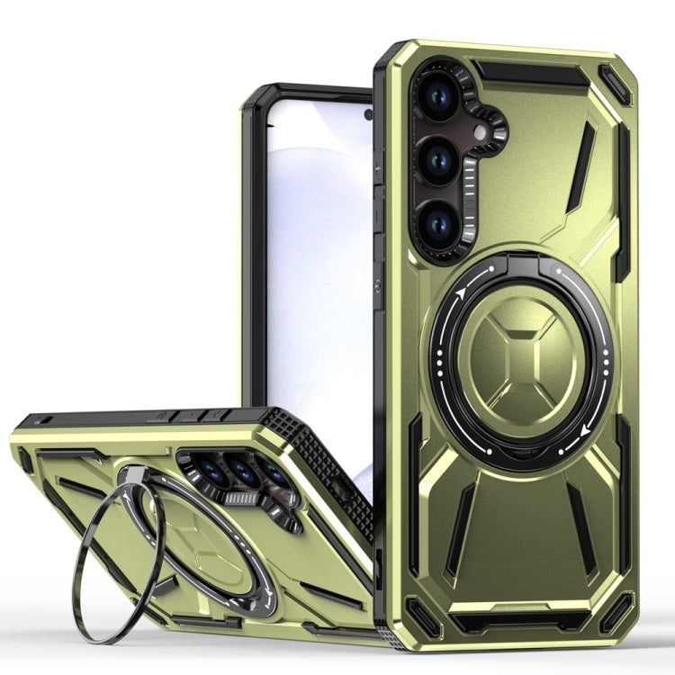 For Samsung Galaxy S23+ 5G Armor II Series MagSafe Magnetic Holder Phone Case(Army Green) - Galaxy S23+ 5G Cases by buy2fix | Online Shopping UK | buy2fix