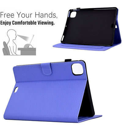 For iPad Pro 11 2024 Solid Color Fiber Texture Smart Tablet Leather Case(Purple) - iPad Pro 11 2024 Cases by buy2fix | Online Shopping UK | buy2fix