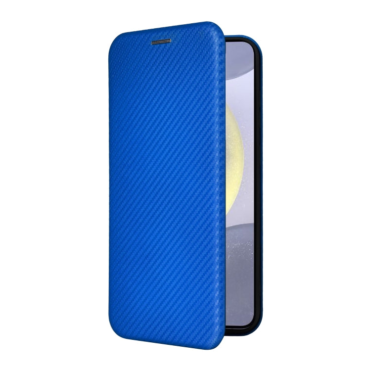 For Samsung Galaxy S25 5G Carbon Fiber Texture Flip Leather Phone Case(Blue) - Galaxy S25 5G Cases by buy2fix | Online Shopping UK | buy2fix