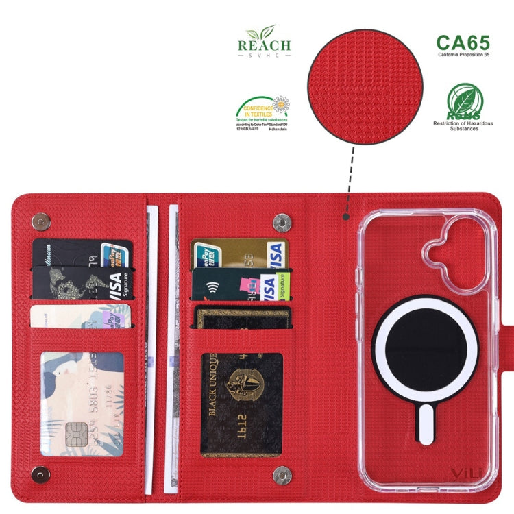 For iPhone 14 Pro ViLi GHA-C Series RFID MagSafe Magnetic Flip Leather Phone Case(Red) - iPhone 14 Pro Cases by ViLi | Online Shopping UK | buy2fix