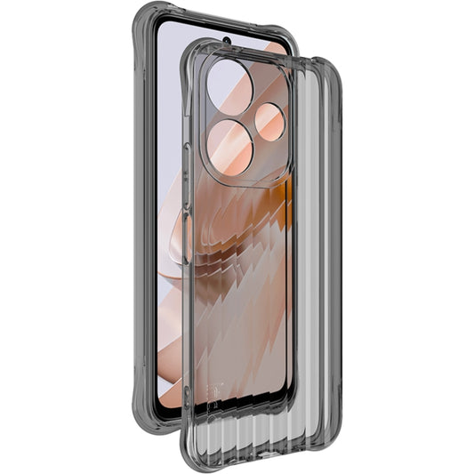 For Xiaomi POCO M6 4G IMAK Corrugated Texture Airbag TPU Phone Case(Transparent Black) - Xiaomi Cases by imak | Online Shopping UK | buy2fix