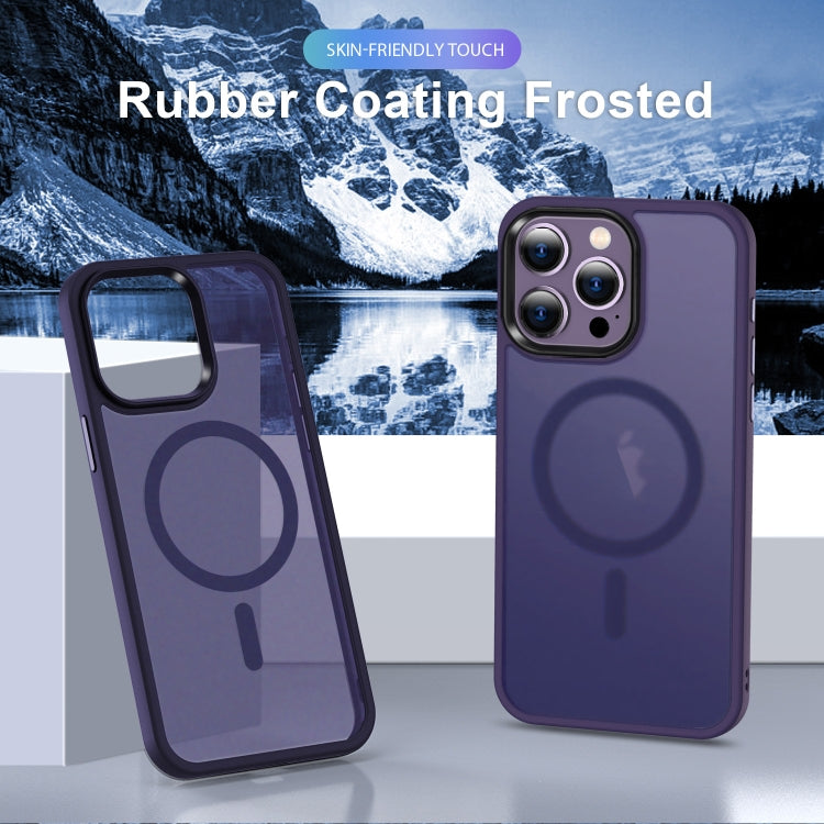 For iPhone 14 Pro MagSafe Magnetic Skin Feel Frosted Phone Case(Dark Purple) - iPhone 14 Pro Cases by buy2fix | Online Shopping UK | buy2fix