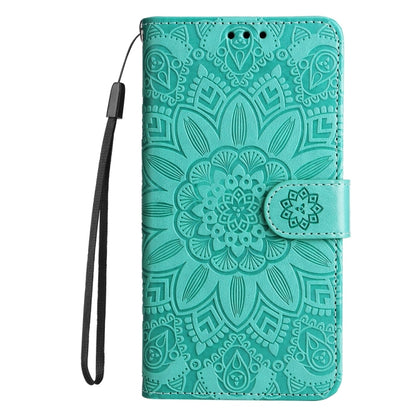 For Redmi K70 Ultra Embossed Sunflower Leather Phone Case(Green) - Xiaomi Cases by buy2fix | Online Shopping UK | buy2fix