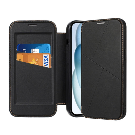 For iPhone 14 Pro Magnetic Armor Series RFID Card Slots Leather Phone Case(Black) - iPhone 14 Pro Cases by buy2fix | Online Shopping UK | buy2fix