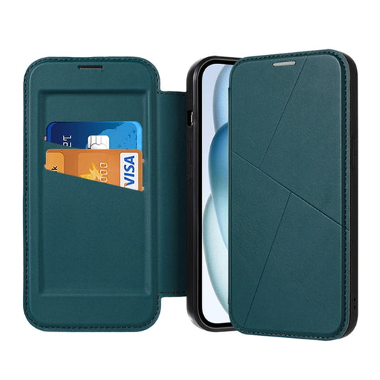 For iPhone 14 Pro Magnetic Armor Series RFID Card Slots Leather Phone Case(Green) - iPhone 14 Pro Cases by buy2fix | Online Shopping UK | buy2fix