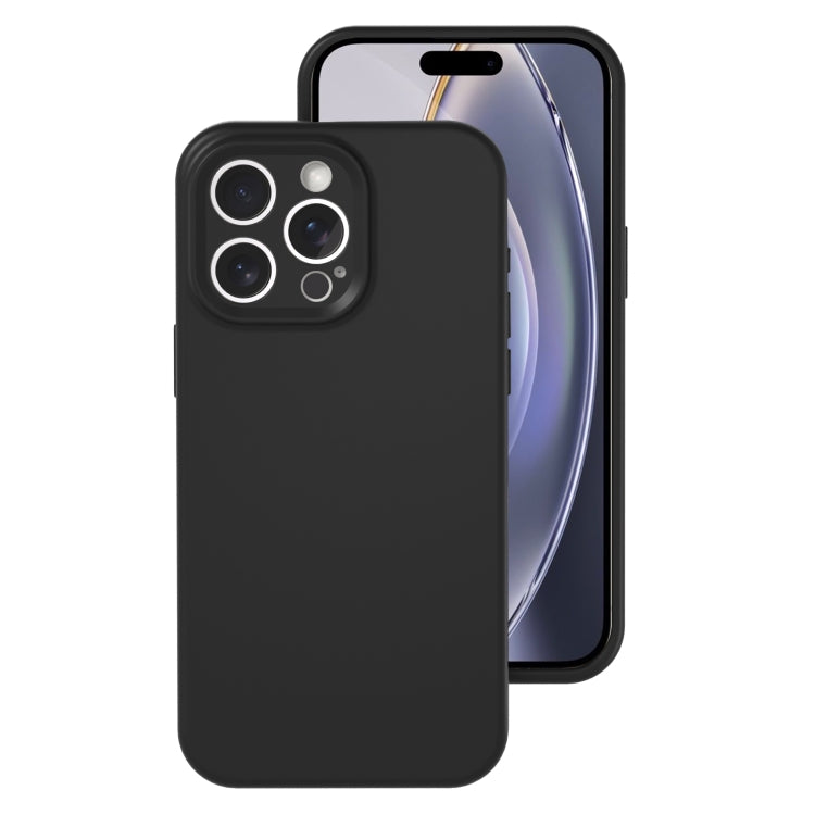 For iPhone 16 Pro Precise Hole Liquid Silicone Jelly Color Full Coverage Phone Case(Black) - iPhone 16 Pro Cases by buy2fix | Online Shopping UK | buy2fix