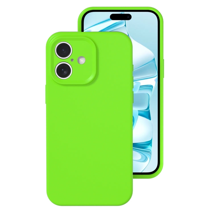 For iPhone 16 Plus Precise Hole Liquid Silicone Jelly Color Full Coverage Phone Case(Fluorescent Green) - iPhone 16 Plus Cases by buy2fix | Online Shopping UK | buy2fix