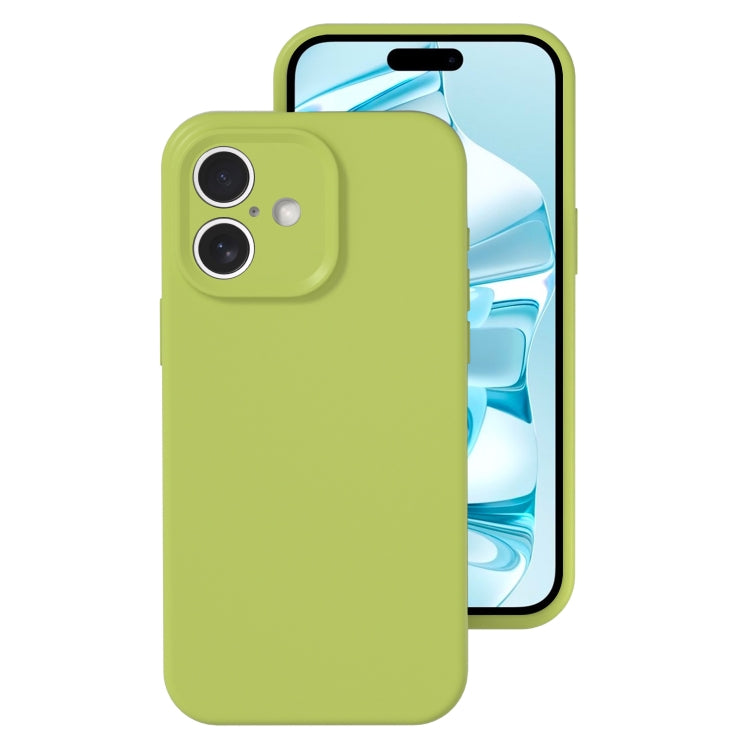 For iPhone 16 Precise Hole Liquid Silicone Jelly Color Full Coverage Phone Case(Willow Green) - iPhone 16 Cases by buy2fix | Online Shopping UK | buy2fix