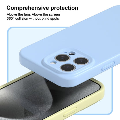 For iPhone 16 Pro Precise Hole Liquid Silicone Jelly Color Full Coverage Phone Case(Haze Blue) - iPhone 16 Pro Cases by buy2fix | Online Shopping UK | buy2fix