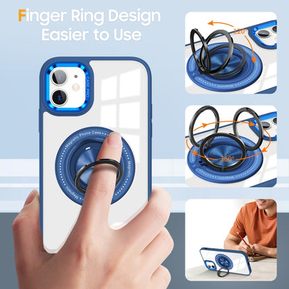 For iPhone 16 Magnetic Rotating Ring Holder Phone Case(Dark Blue) - iPhone 16 Cases by buy2fix | Online Shopping UK | buy2fix