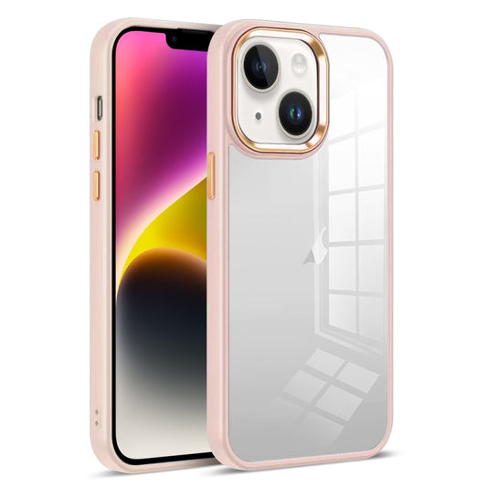 For iPhone 14 Plus Colorful Armor Transparent Phone Case(Pink) - iPhone 14 Plus Cases by buy2fix | Online Shopping UK | buy2fix