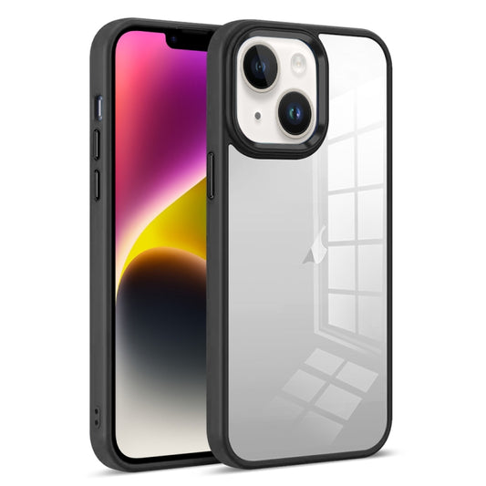 For iPhone 14 Plus Colorful Armor Transparent Phone Case(Black) - iPhone 14 Plus Cases by buy2fix | Online Shopping UK | buy2fix