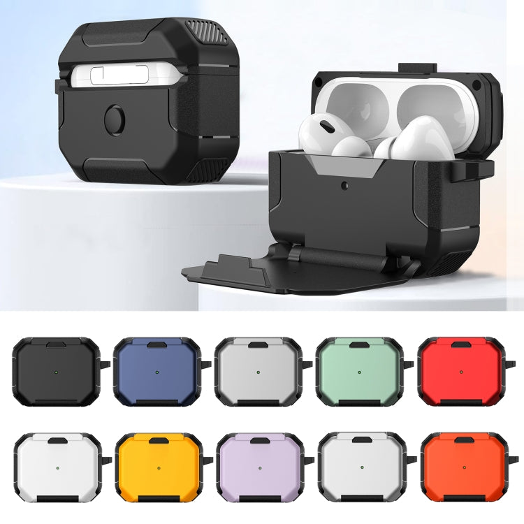 For AirPods Pro 2 Phone Holder Design Earbuds Box Protective Case(Black) - For AirPods Pro by buy2fix | Online Shopping UK | buy2fix