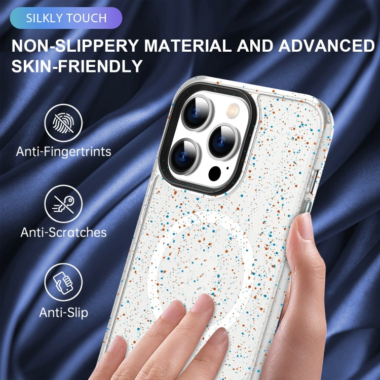 For iPhone 15 Pro Max Colorful Ink-splash Magsafe PC Hybrid TPU Phone Case(White) - iPhone 15 Pro Max Cases by buy2fix | Online Shopping UK | buy2fix