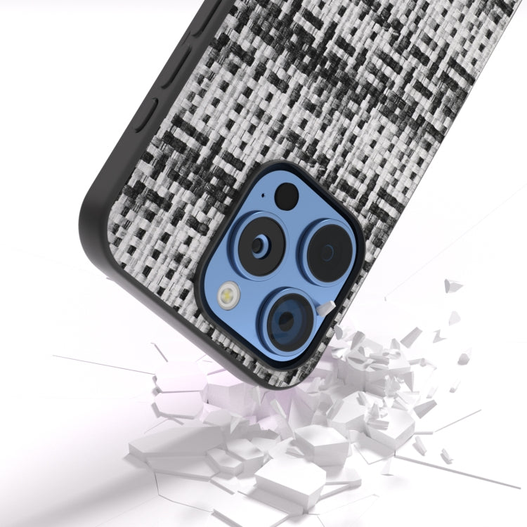 For iPhone 16 Pro Black Frame Color Lattice Texture PU Phone Case(Black) - iPhone 16 Pro Cases by buy2fix | Online Shopping UK | buy2fix