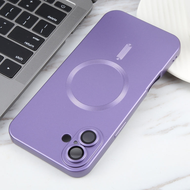 For iPhone 16 Liquid TPU Silicone Solid Color MagSafe Phone Case(Purple) - iPhone 16 Cases by buy2fix | Online Shopping UK | buy2fix