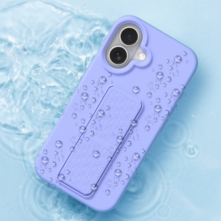 For iPhone 16 Pro Max Liquid Silicone Holder Phone Case(Sky Blue) - iPhone 16 Pro Max Cases by buy2fix | Online Shopping UK | buy2fix