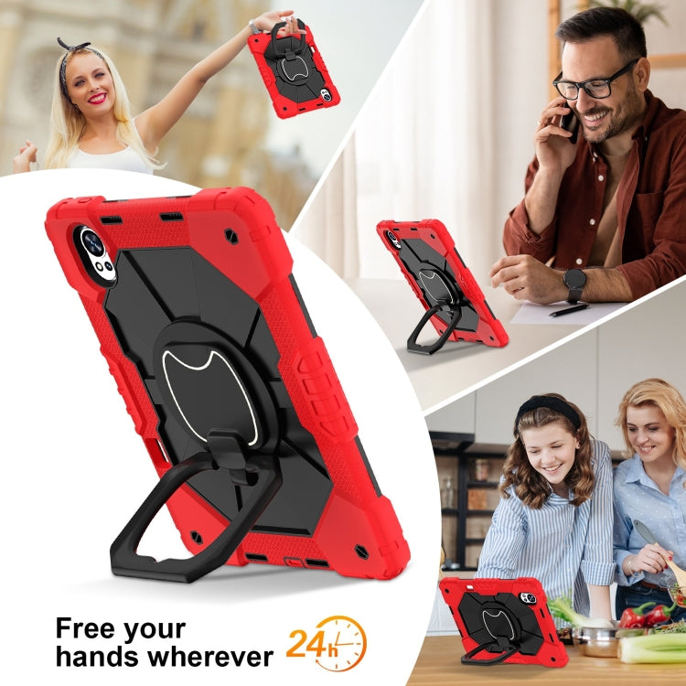 For Huawei MatePad Air 12 2024 Contrast Color Robot Silicone Hybrid PC Tablet Case(Red Black) - Huawei by buy2fix | Online Shopping UK | buy2fix