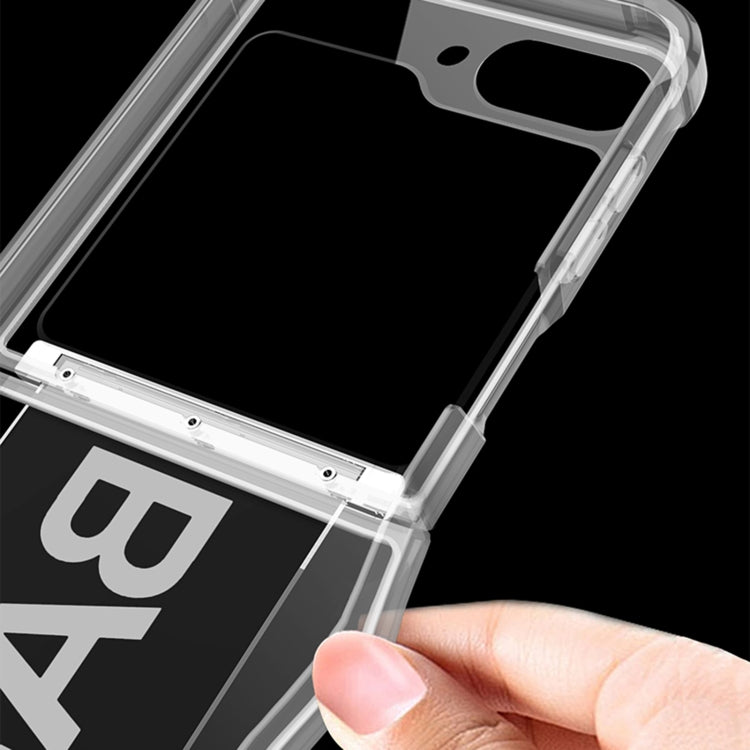 For Samsung Galaxy Z Flip6 GKK Clear Airbag Wristband Holder Phone Case(Transparent Black) - Galaxy Z Flip6 5G Cases by GKK | Online Shopping UK | buy2fix