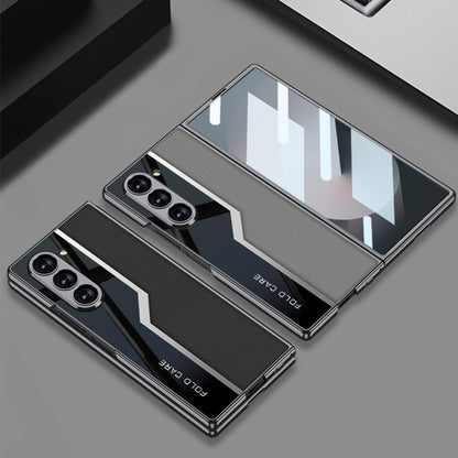 For Samsung Galaxy Z Fold6 GKK Integrated Plating TPU + Leather Supercar Full Coverage Phone Case(Titanium Grey) - Galaxy Z Fold6 5G Cases by GKK | Online Shopping UK | buy2fix