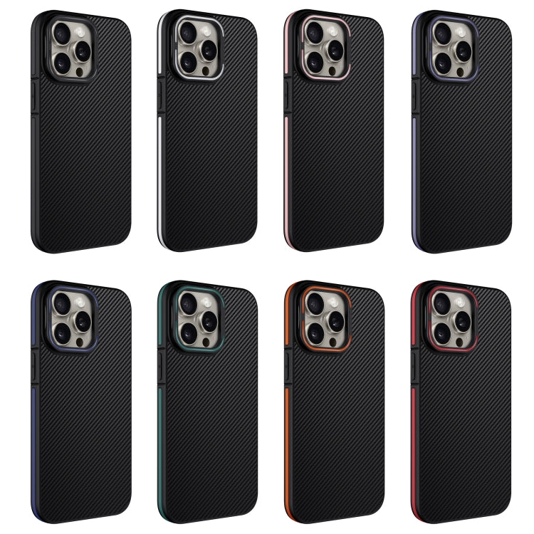 For iPhone 16 Pro Max Carbon Fiber Texture Lens Holder TPU Phone Case(Red) - iPhone 16 Pro Max Cases by buy2fix | Online Shopping UK | buy2fix