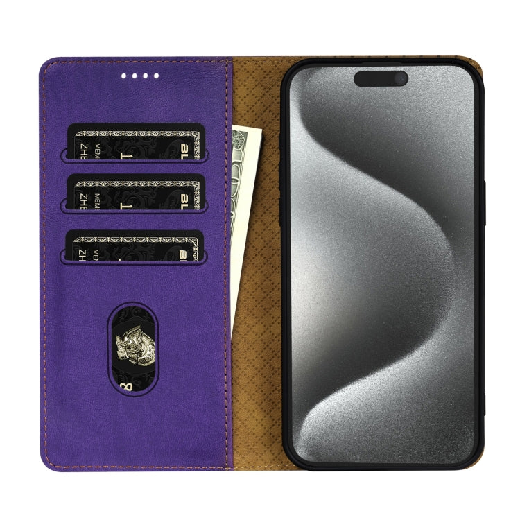 For iPhone 16 Pro N.BEKUS CSJ-P1 Solid Color Leather Phone Case(Purple) - iPhone 16 Pro Cases by N.BEKUS | Online Shopping UK | buy2fix