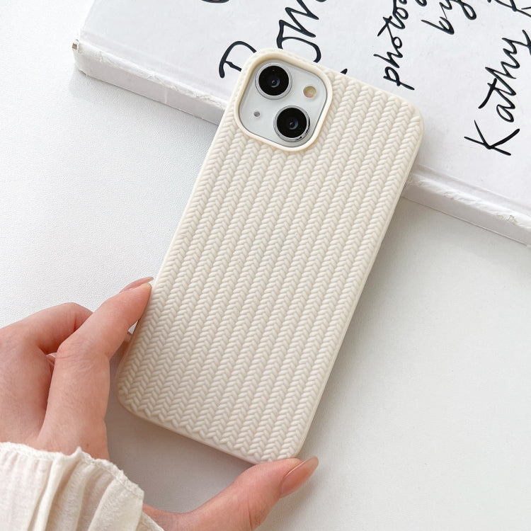 For iPhone 16 Pro Weave Texture TPU Phone Case(White) - iPhone 16 Pro Cases by buy2fix | Online Shopping UK | buy2fix