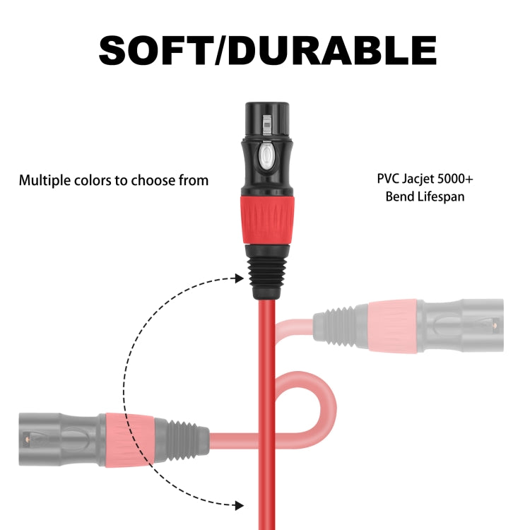 JC1015 XLR 3pin Male to Female Audio Cable, Length:10m(Black) - Microphone Audio Cable & Connector by buy2fix | Online Shopping UK | buy2fix