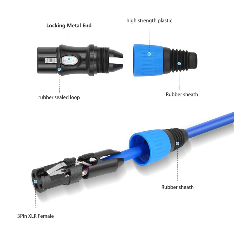 JC1015 XLR 3pin Male to Female Audio Cable, Length:10m(Purple) - Microphone Audio Cable & Connector by buy2fix | Online Shopping UK | buy2fix