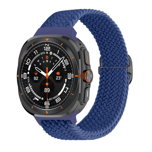 For Samsung Galaxy Watch Ultra 47mm Slide Buckle Nylon Braided Watch Band(Blue) - Watch Bands by buy2fix | Online Shopping UK | buy2fix