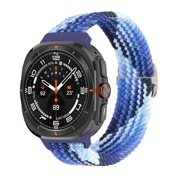 For Samsung Galaxy Watch Ultra 47mm Slide Buckle Nylon Braided Watch Band(Colorful Blue) - Watch Bands by buy2fix | Online Shopping UK | buy2fix