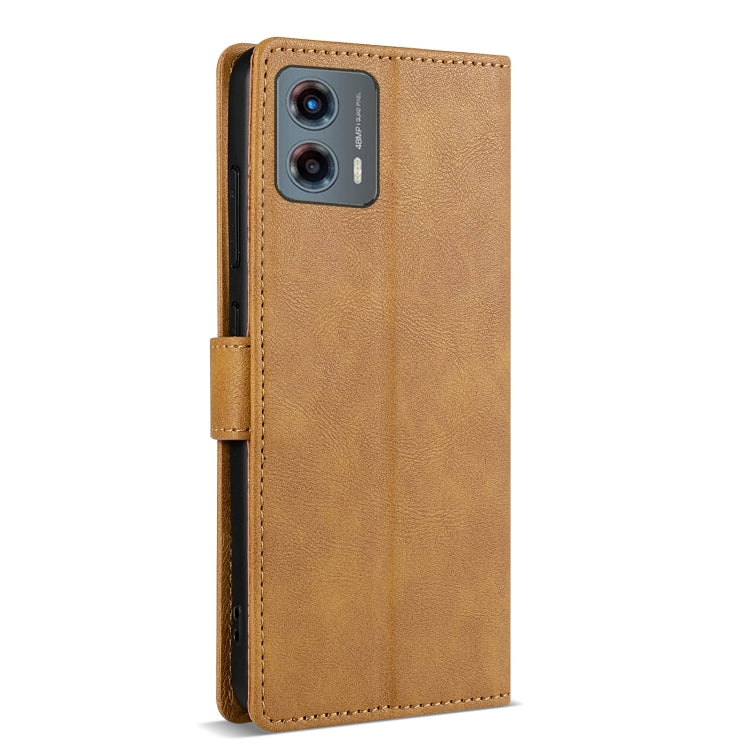 For Motorola Moto G Stylus 2024 N.BEKUS CSJ-P1 Solid Color Leather Phone Case(Brown) - Motorola Cases by N.BEKUS | Online Shopping UK | buy2fix