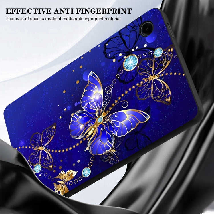 For Samsung Galaxy Tab S9 / S9 FE Color Painting Pattern Smart Tablet TPU Case(Blue Butterfly) - Galaxy Tab S9 Cases by buy2fix | Online Shopping UK | buy2fix