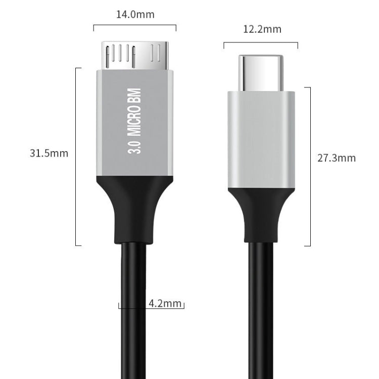 USB-C / Type-C 3.0 to Micro B Mobile Hard Disk Adapter Cable, Length:0.3m - USB 3.0 by buy2fix | Online Shopping UK | buy2fix