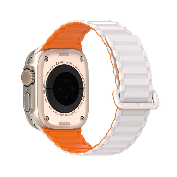 For Apple Watch Series 7 45mm DUX DUCIS KJ Series Magnetic Buckle Silicone Watch Band(Starlight Orange) - Watch Bands by DUX DUCIS | Online Shopping UK | buy2fix