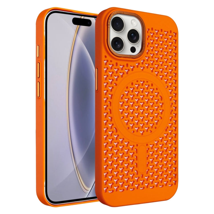 For iPhone 16 Pro Ice Feeling Cooling MagSafe Magnetic Phone Case(Orange) - iPhone 16 Pro Cases by buy2fix | Online Shopping UK | buy2fix