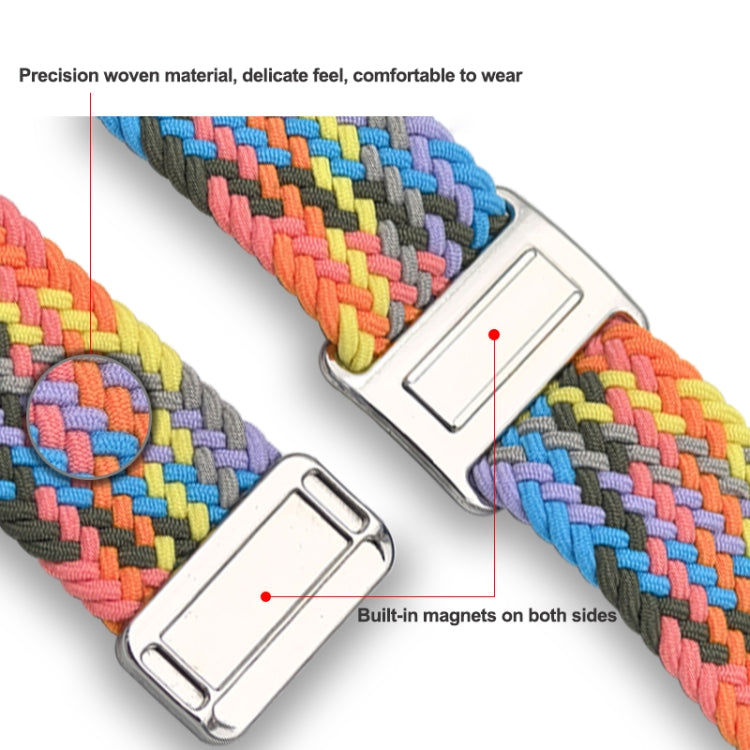 For Samsung Galaxy Watch Ultra 47mm Nylon Loop Magnetic Buckle Watch Band(White Rainbow) - Watch Bands by buy2fix | Online Shopping UK | buy2fix