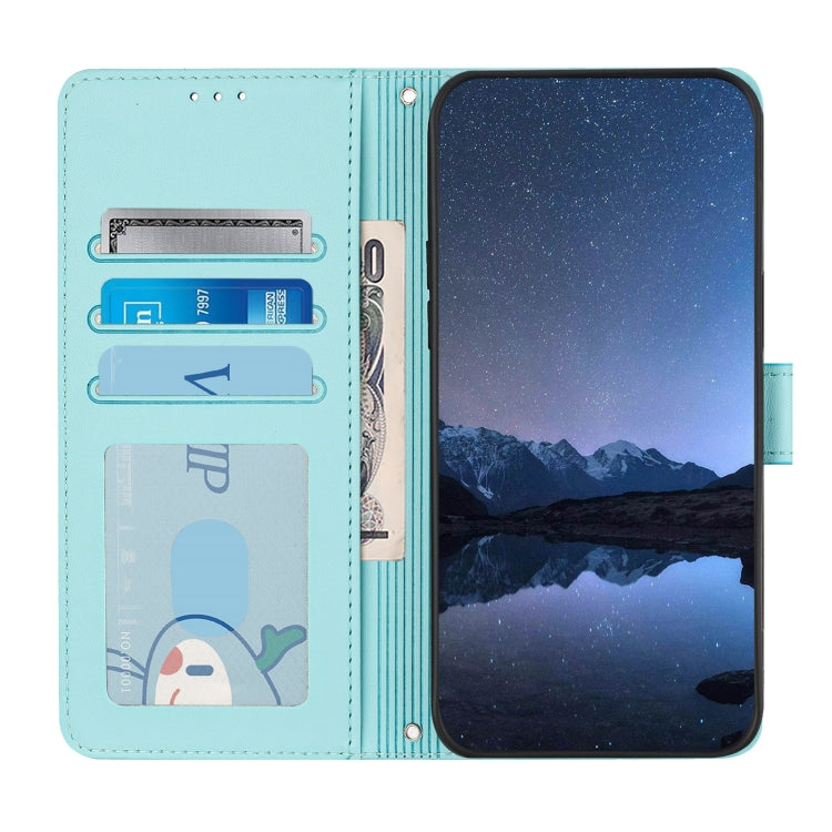 For Redmi K70 Ultra 5G Global Cat Rat Embossed Pattern RFID Leather Phone Case with Lanyard(Mint Green) - Xiaomi Cases by buy2fix | Online Shopping UK | buy2fix