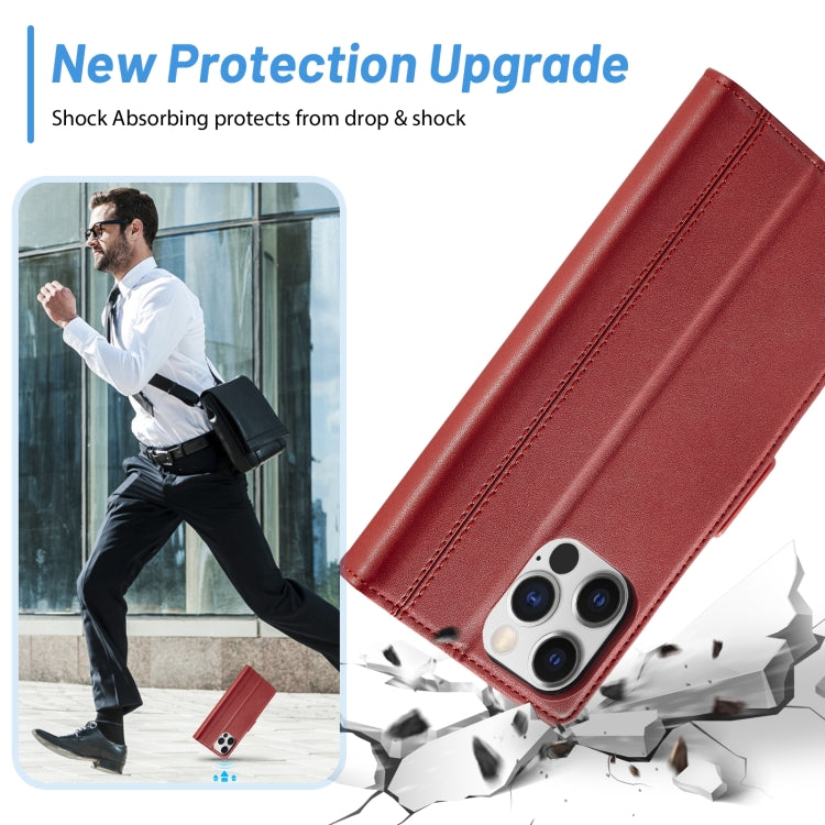 For iPhone 16 Pro LC.IMEEKE Skin-friendly Card Slots Leather Phone Case(Red) - iPhone 16 Pro Cases by LC.IMEEKE | Online Shopping UK | buy2fix