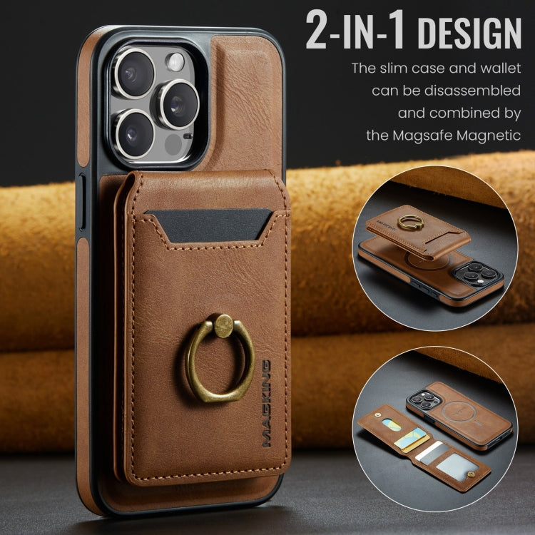 For iPhone 14 Pro Max DG.MING K1 MagSafe Detachable Wallet RFID Back Cover Phone Case(Brown) - iPhone 14 Pro Max Cases by DG.MING | Online Shopping UK | buy2fix