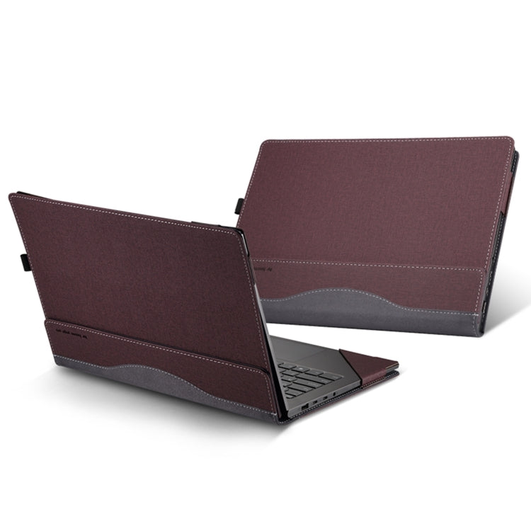 For MicroSoft Surface Laptop 13.5 inch Leather Laptop Shockproof Protective Case with Stand(Wine Red) - 13.3 inch by buy2fix | Online Shopping UK | buy2fix