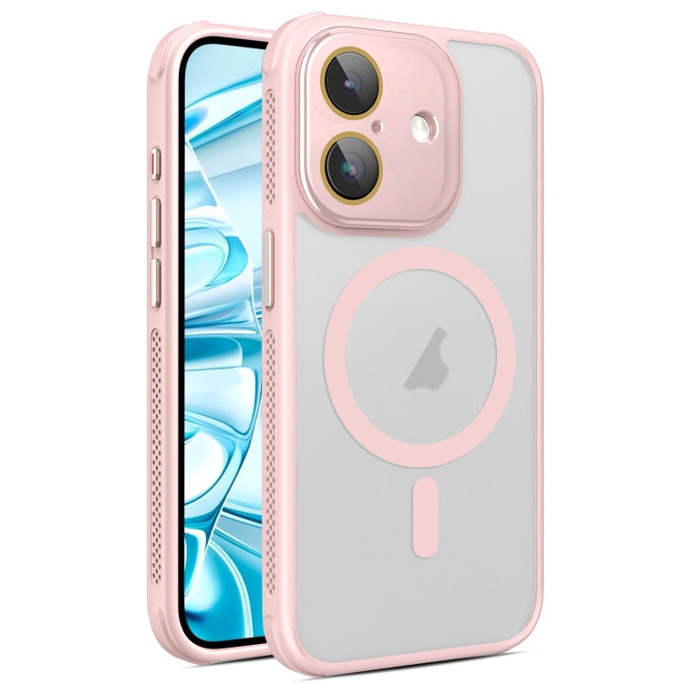 For iPhone 16 Side Cooling Skin Feel Frosted MagSafe Magnetic Phone Case(Pink) - iPhone 16 Cases by buy2fix | Online Shopping UK | buy2fix